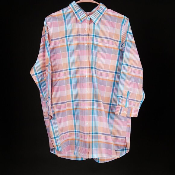 Lands' End Supima Cotton Button Front Top Women's 14 NWOT - Picture 1 of 7